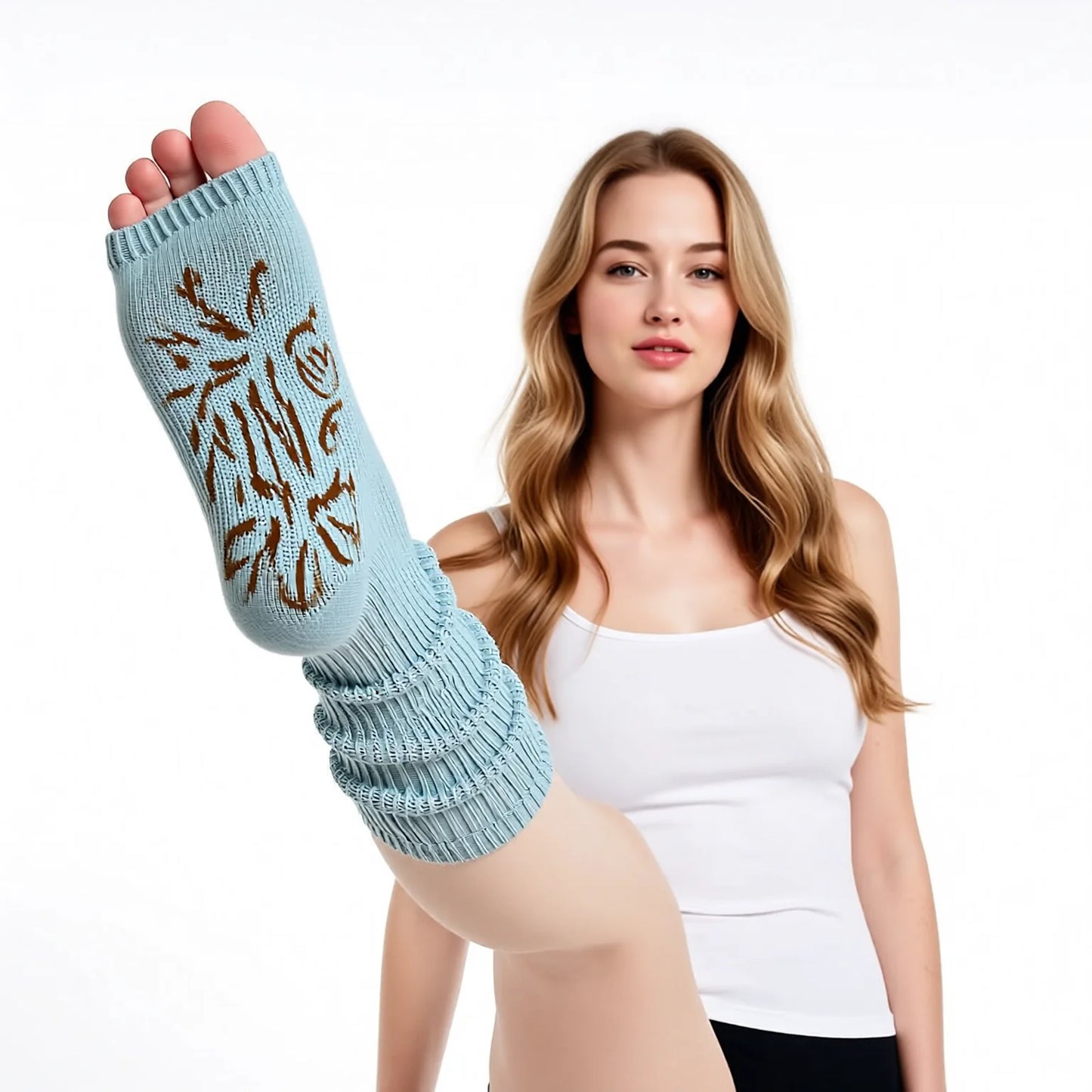 Anti-Slip Toe Yoga Socks with Leg Warmers for Pilates & Dance