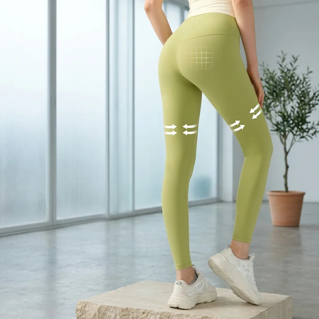 Lycra Skin-Feel High-Waist Yoga Leggings 5x Stretch