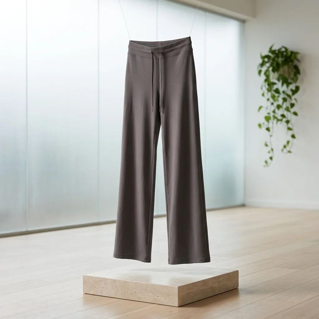 Nylon Spandex High-Waist Wide-Leg Yoga Pants Drawstring