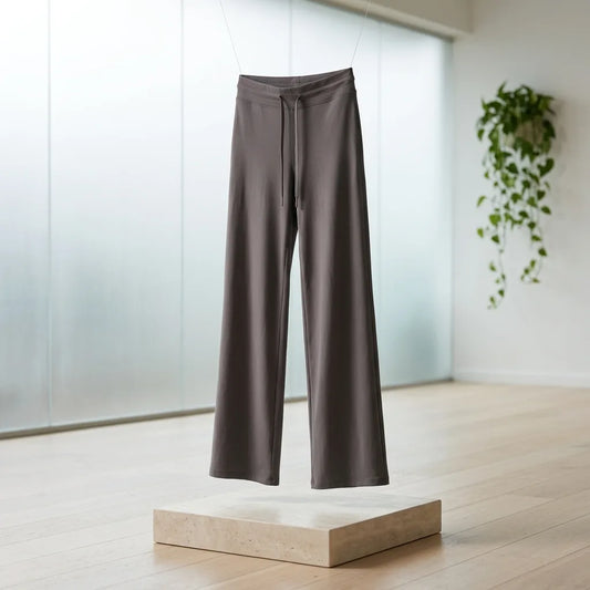 Nylon Spandex High-Waist Wide-Leg Yoga Pants Drawstring
