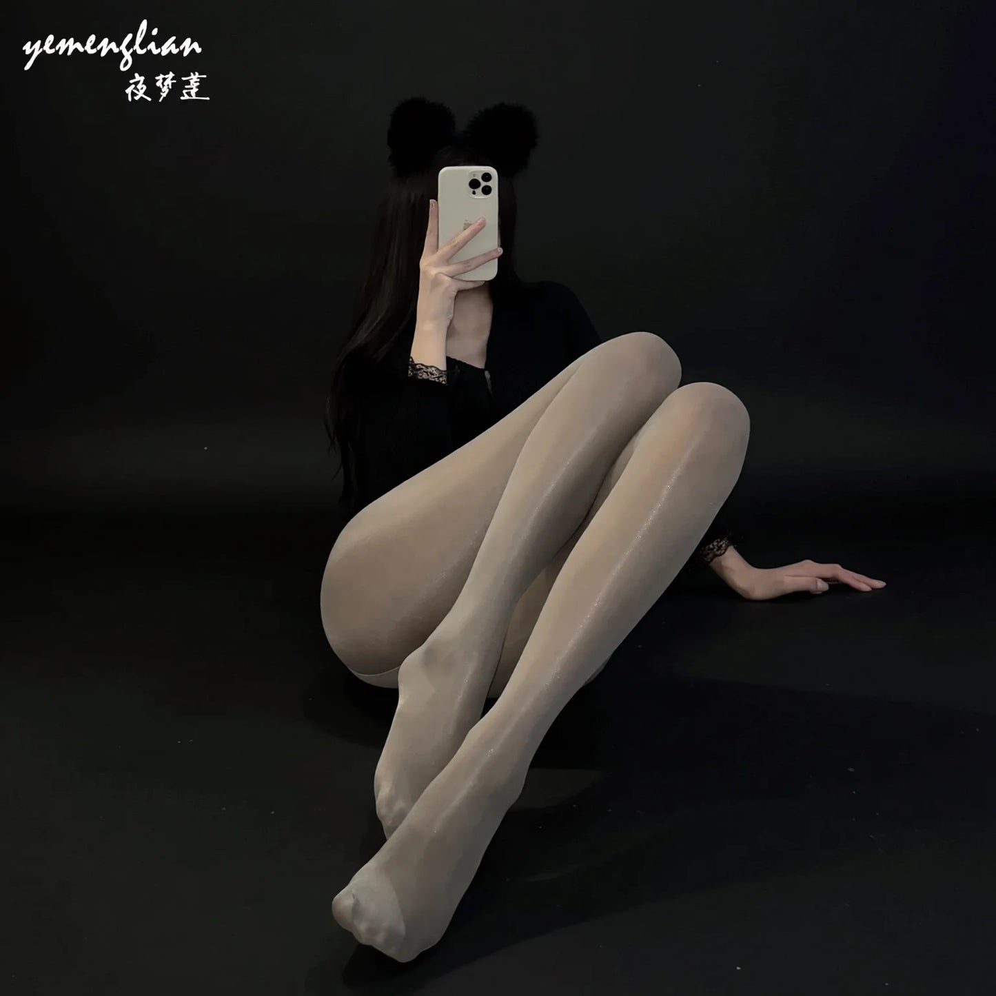 Oil Gloss Pantyhose Lingerie Open Crotch Stockings