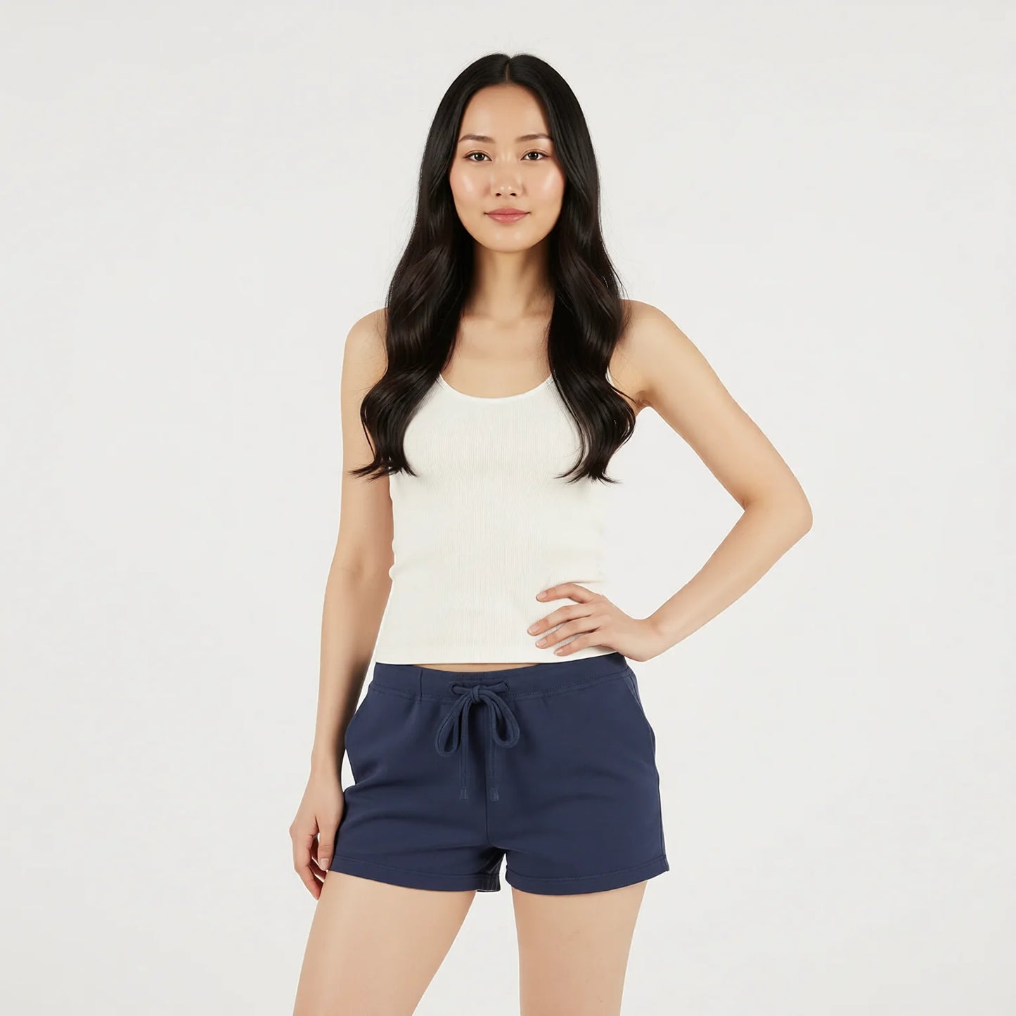 low rise drawstring shorts, cotton lounge shorts, summer active shorts