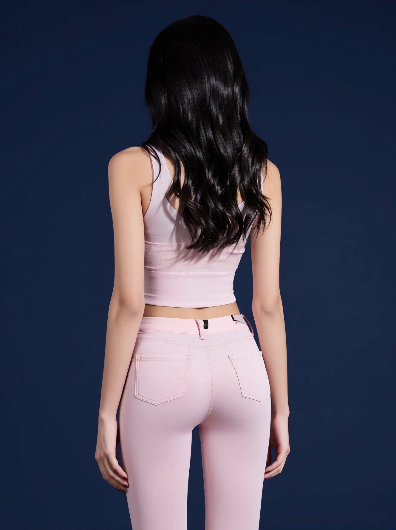 High Waisted Flared Yoga Pants with Pockets and Butt Lifting Seams