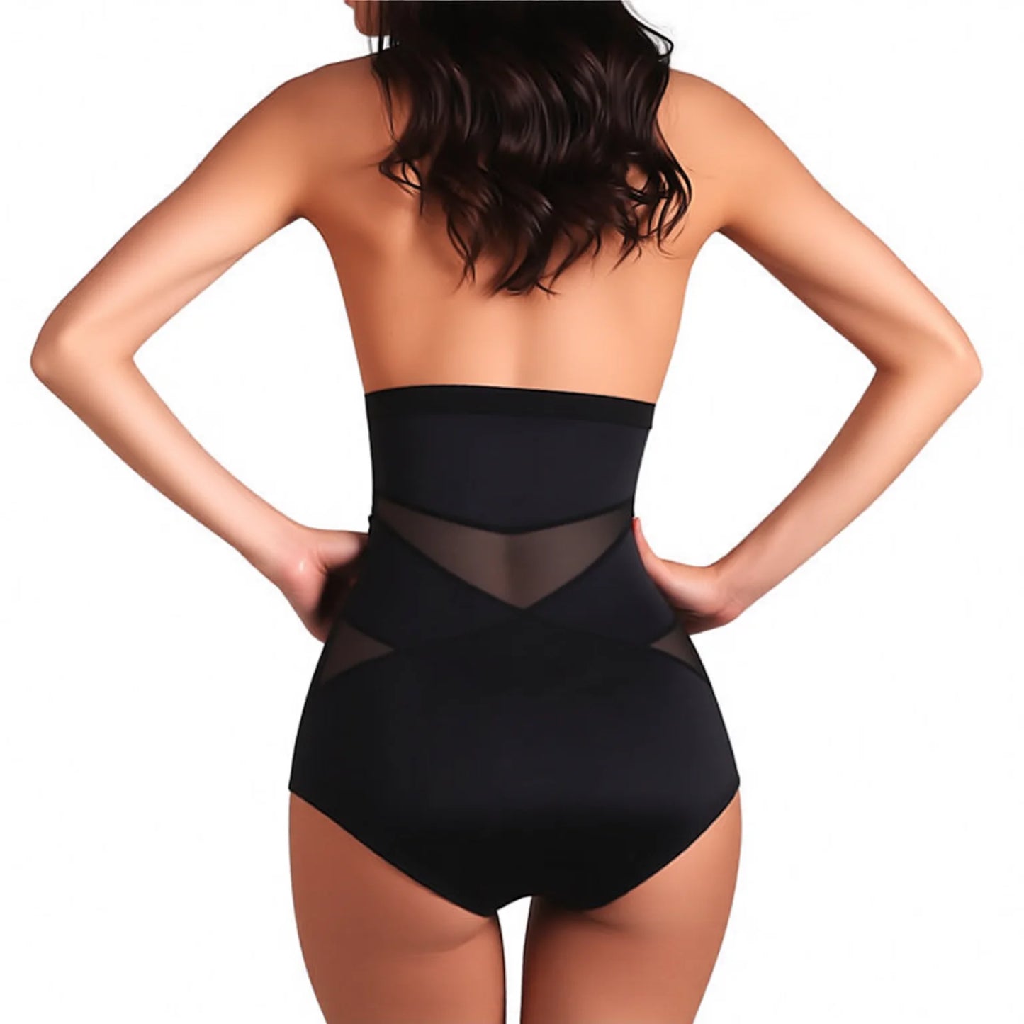 High Waist Cross Strap Tummy Control Shapewear Panties