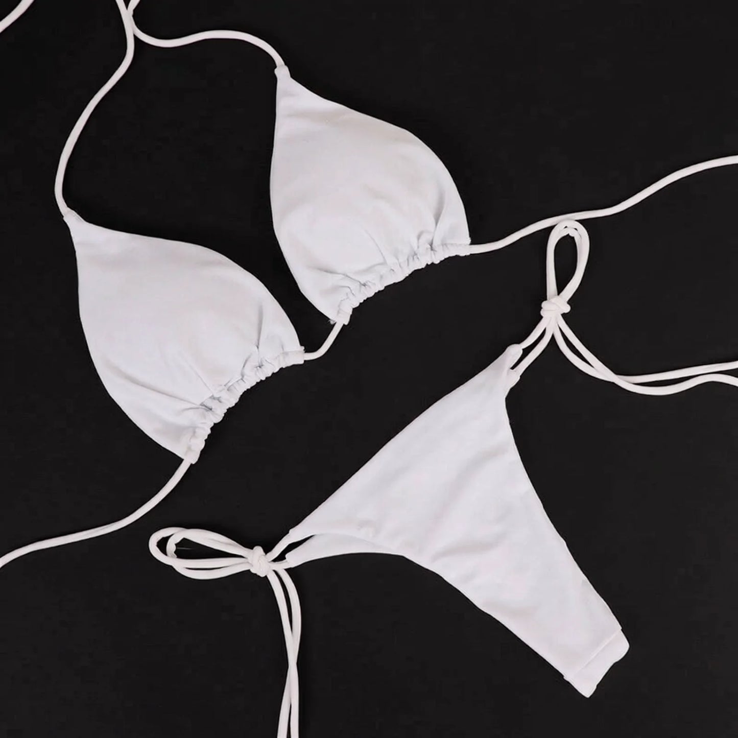 Sexy halter tie bikini two-piece adjustable multi colour