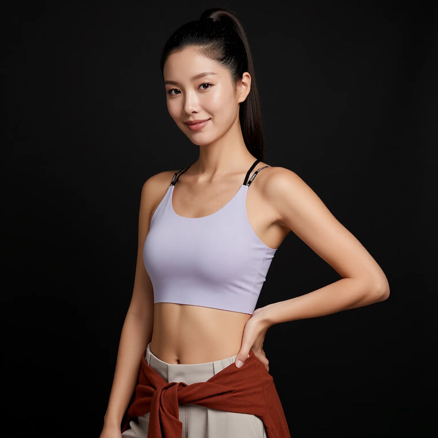seamless sports bra back cross strap soft shoulder yoga activewear