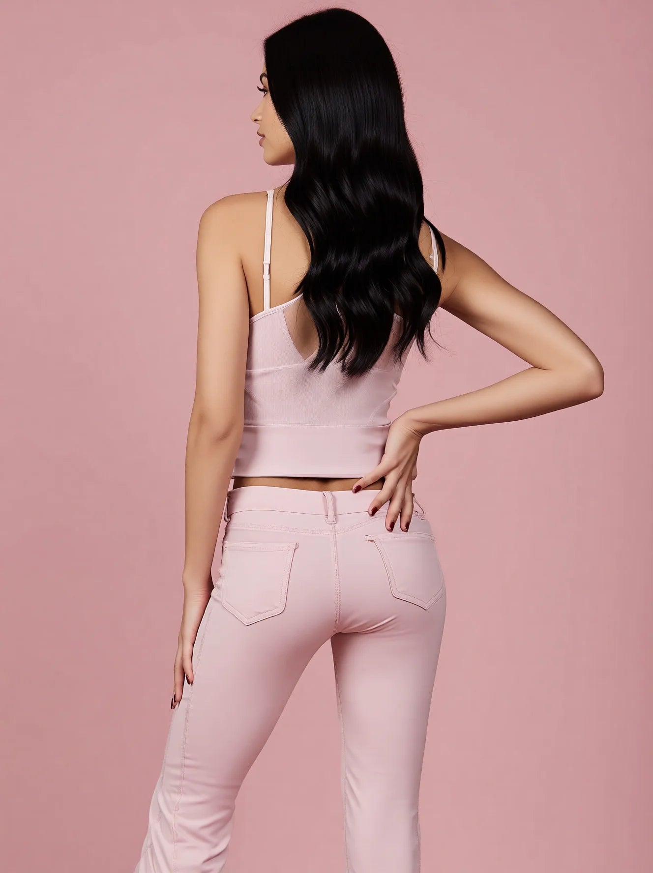 High Waisted Flared Yoga Pants with Pockets and Butt Lifting Seams