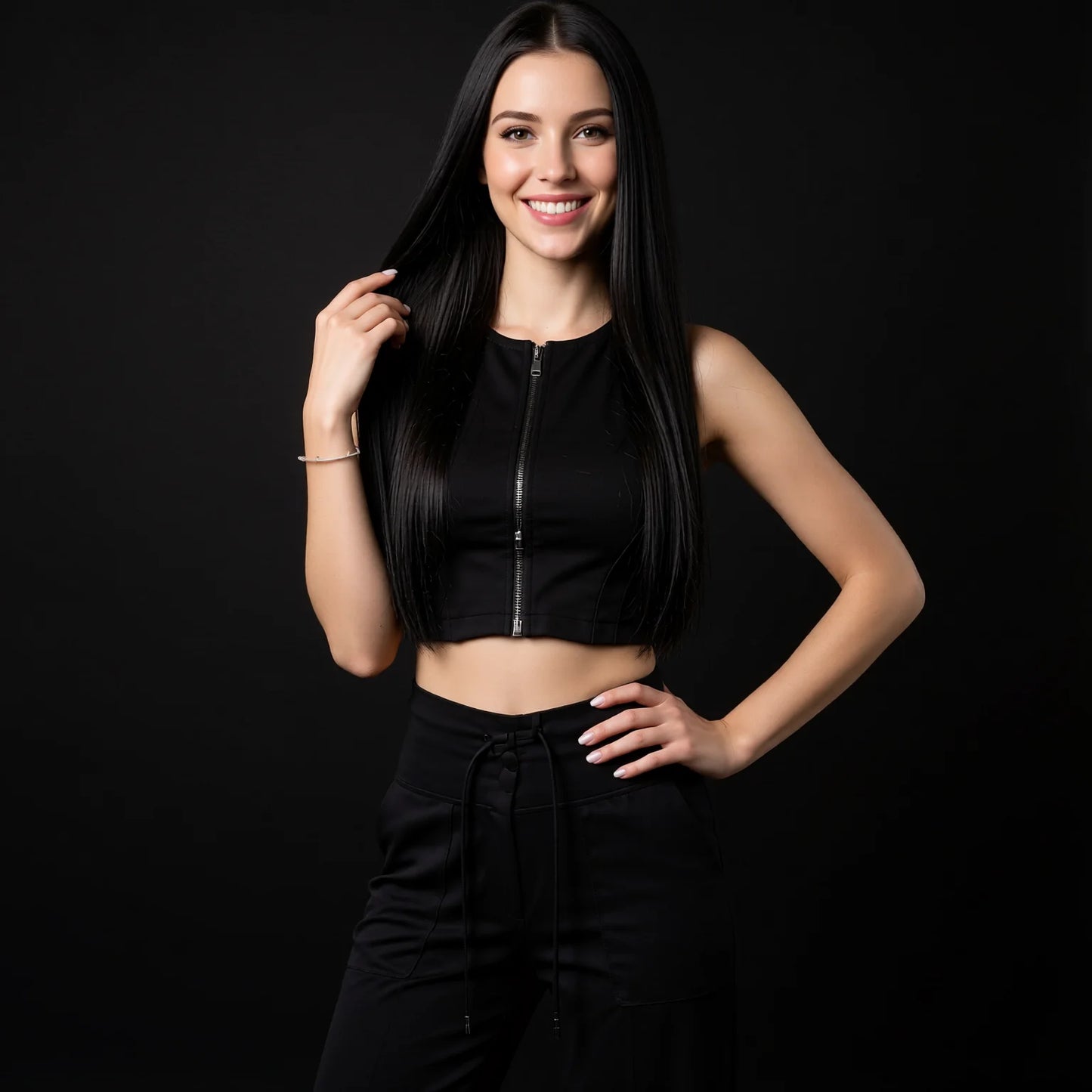 High-waisted drawstring wide leg lounge pants