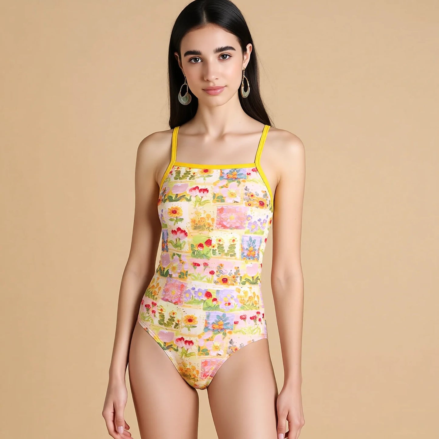 Floral Print One-Piece Swimwear