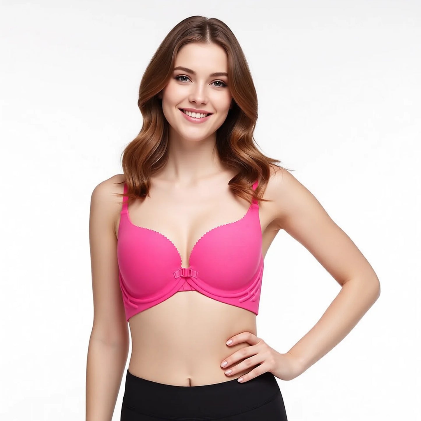 Front Hook Wireless Push Up Bra - Beautiful Back Support for Small Bust