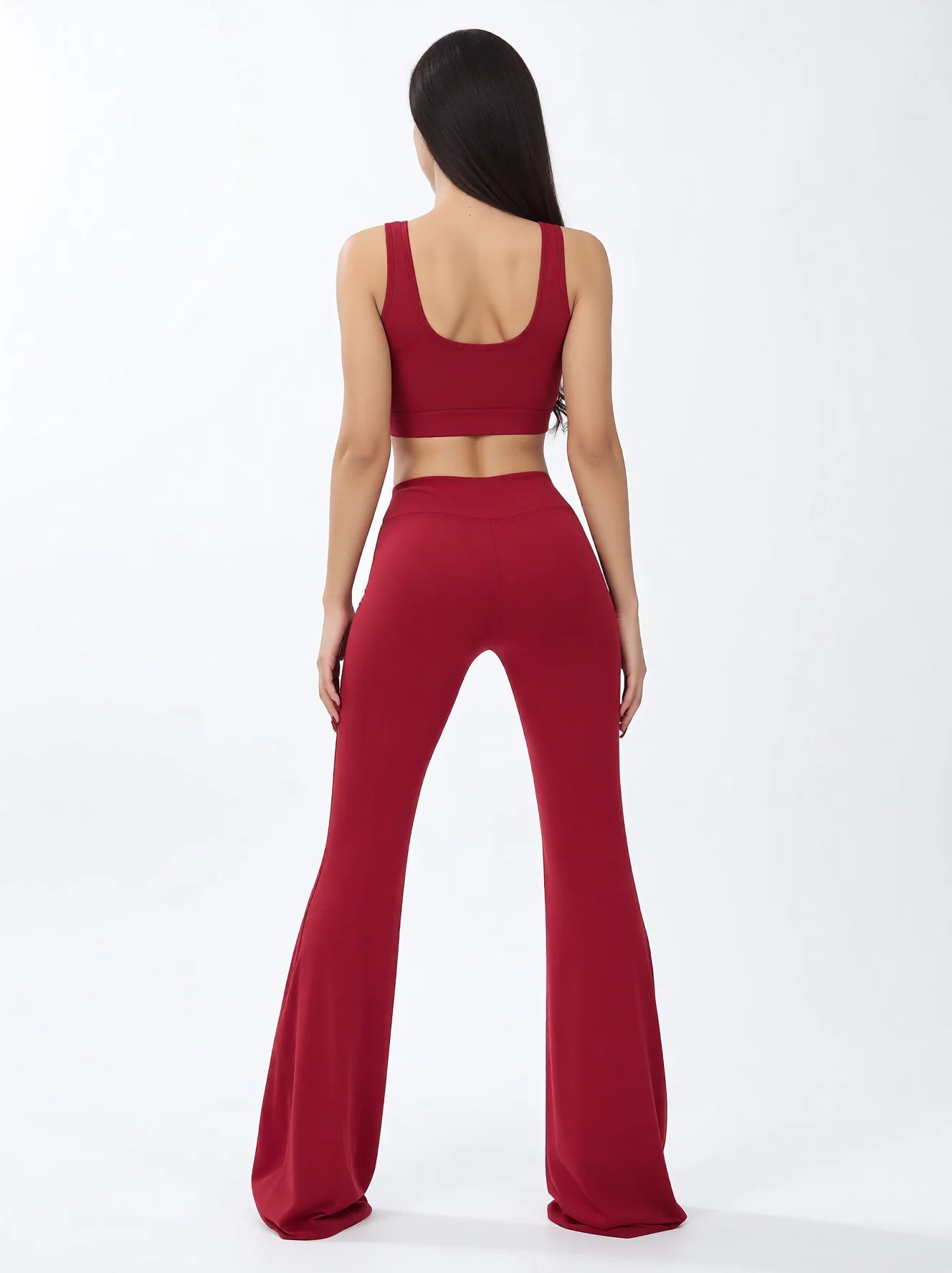 High Waisted Flare Leggings with Tummy Control and Peach Butt Lift