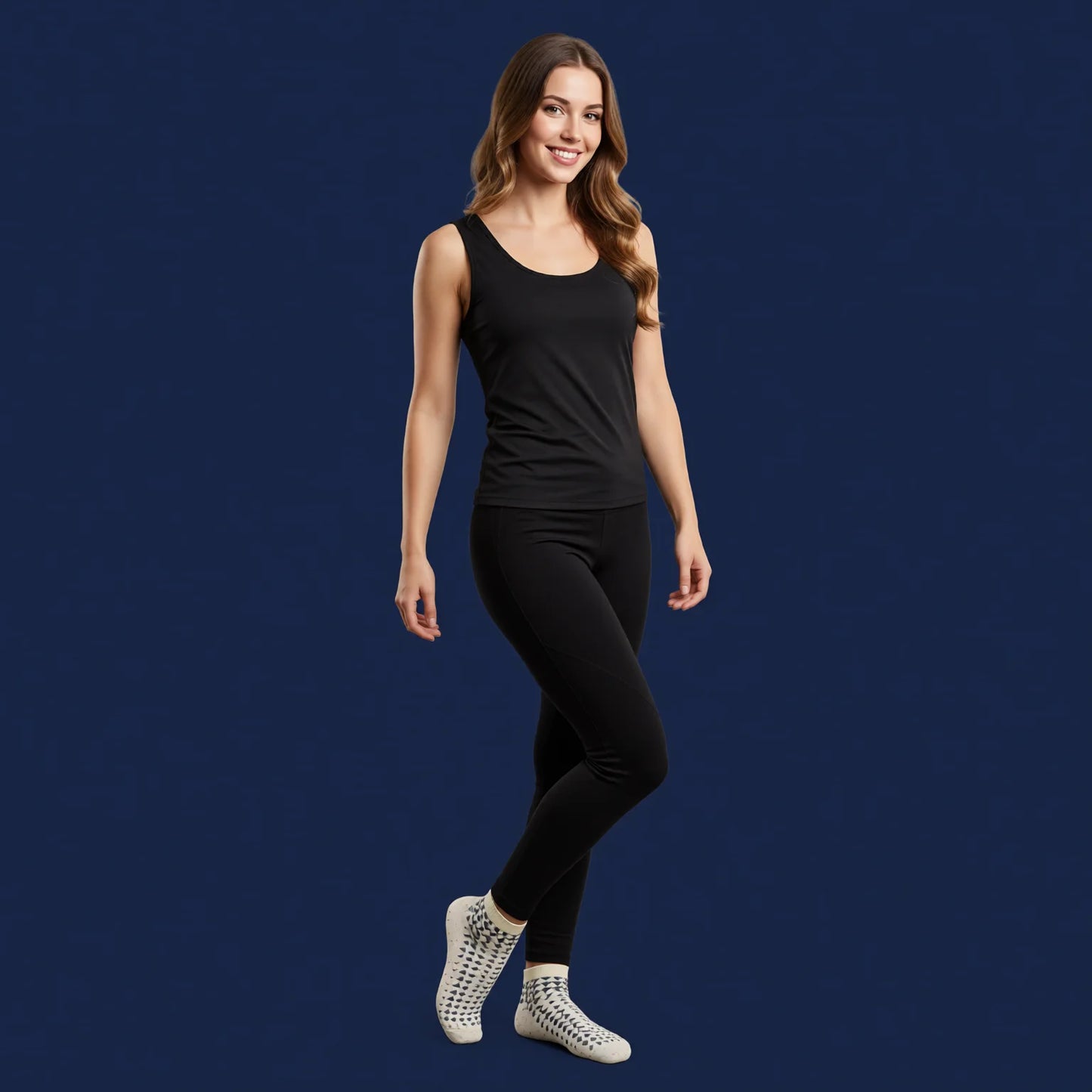 Women's Five Toe Grip Socks with Straps for Yoga and Pilates