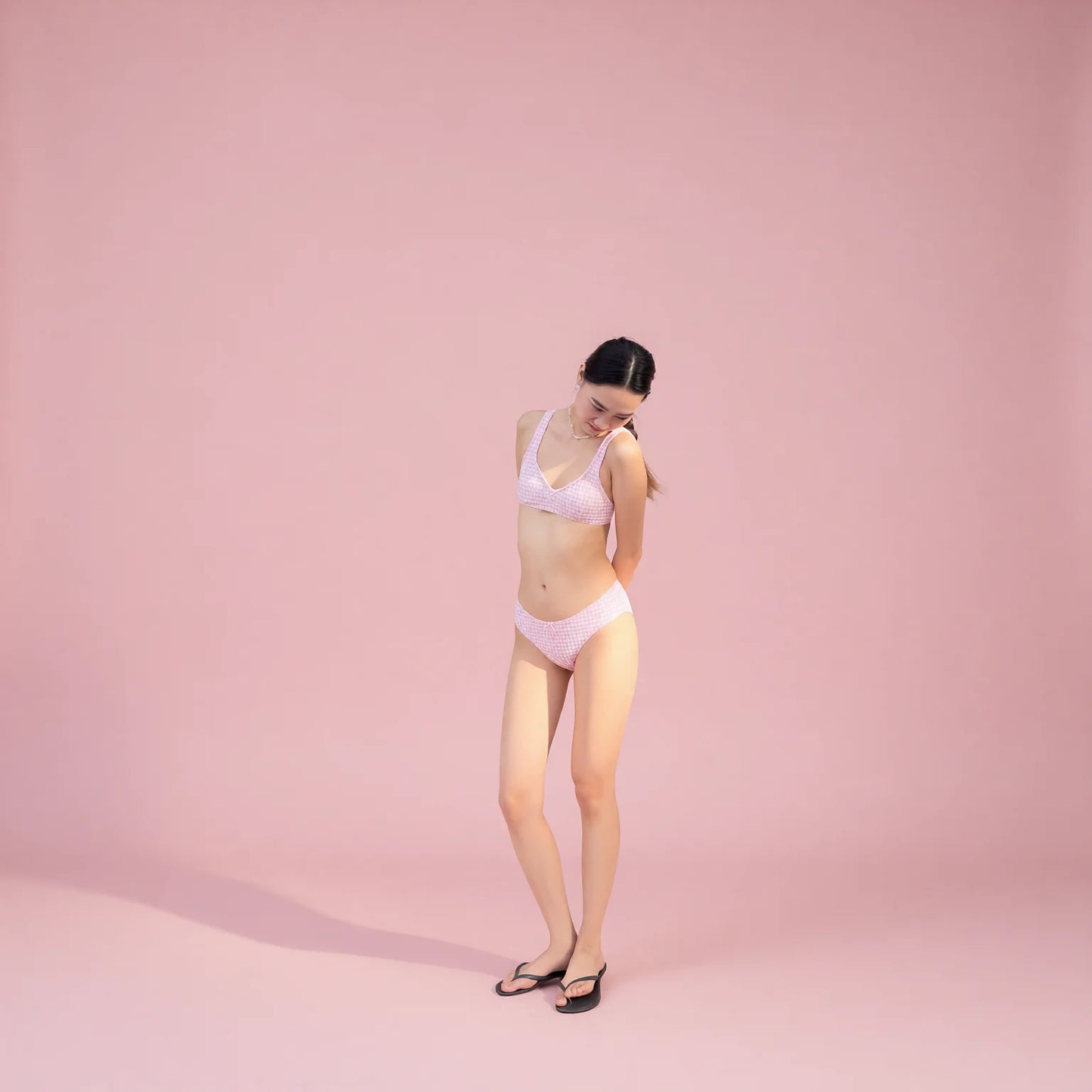 Strappy Grid Bikini Two-Piece Swimwear
