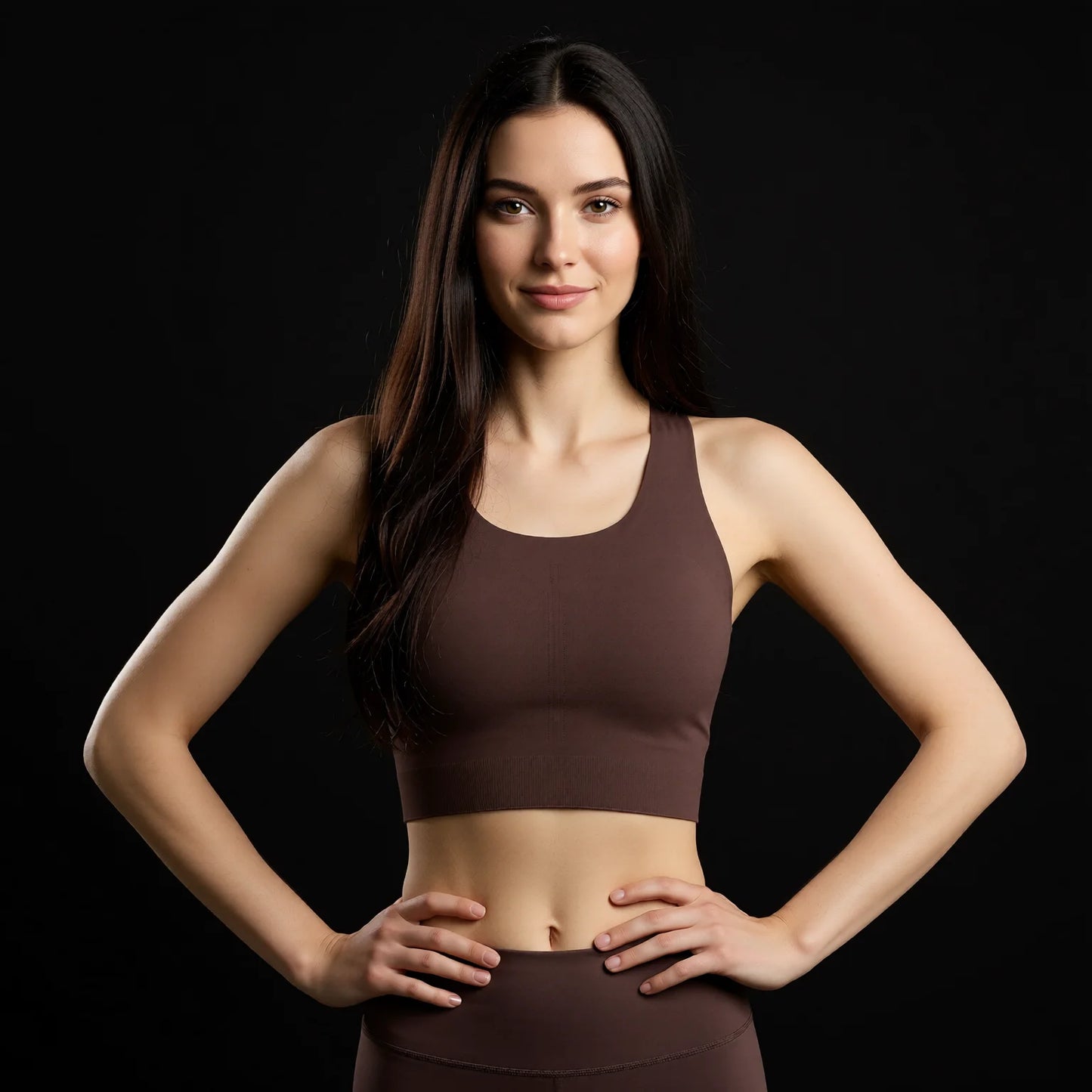 Fixed Cup Support Sports Bra - No Ride-Up Yoga Bra