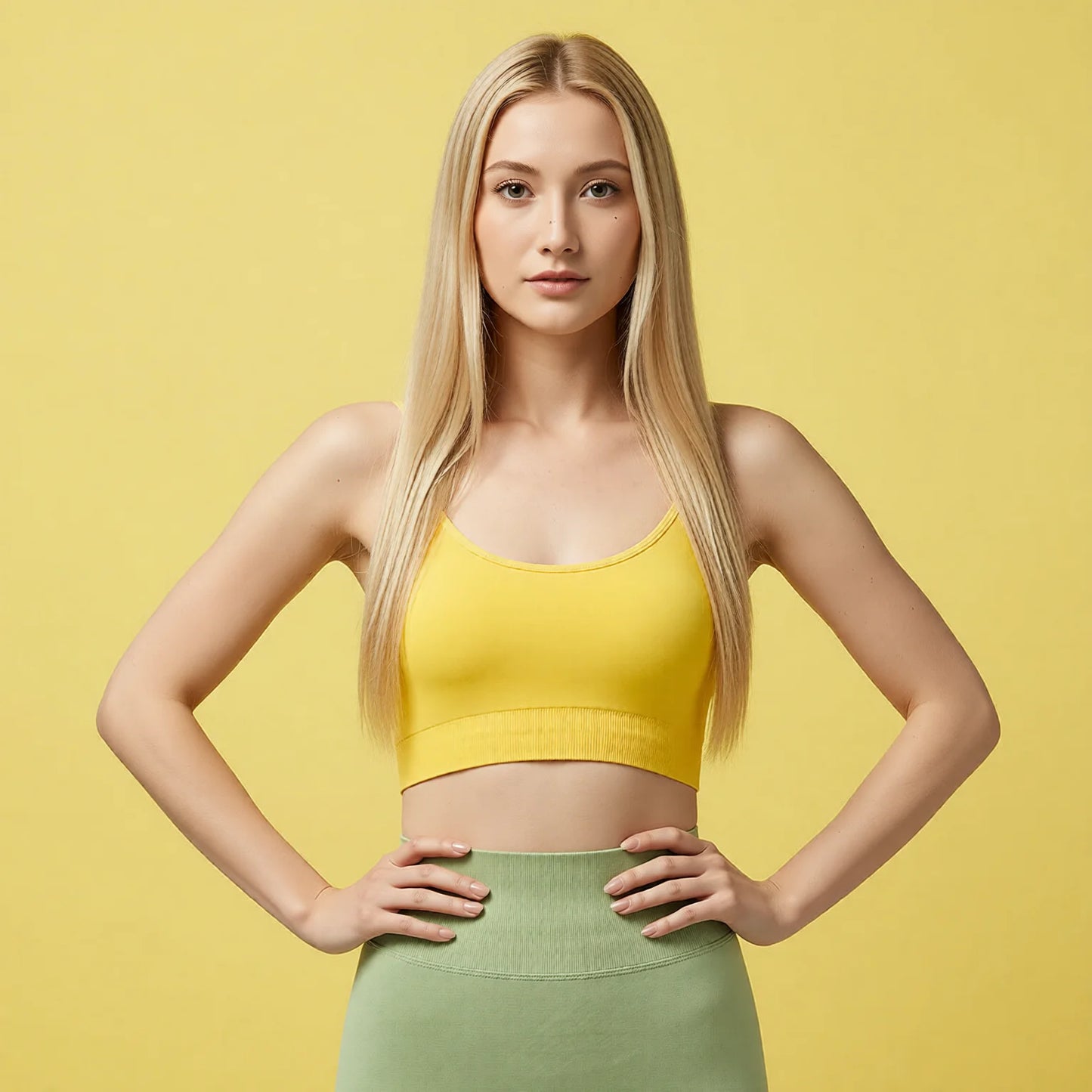 Fine-Strap Sports Bra - Anti-Shock Racerback Yoga Tank