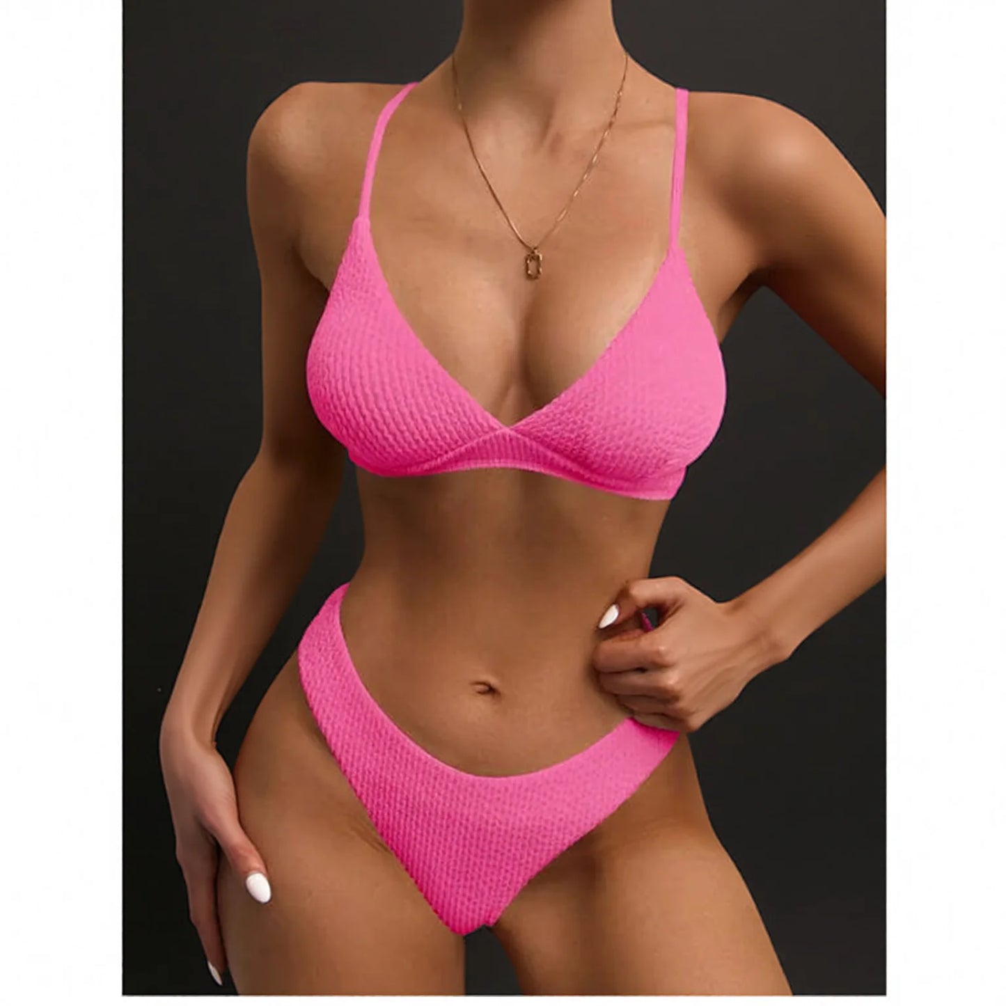 ribbed bikini swimsuit set