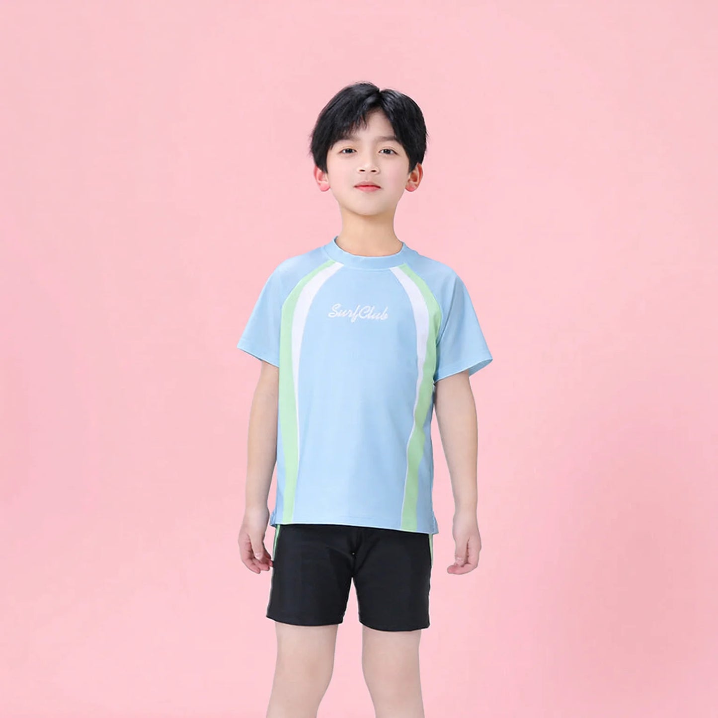 Boys Quick-Dry Rash Guard Swimwear with Sun Protection