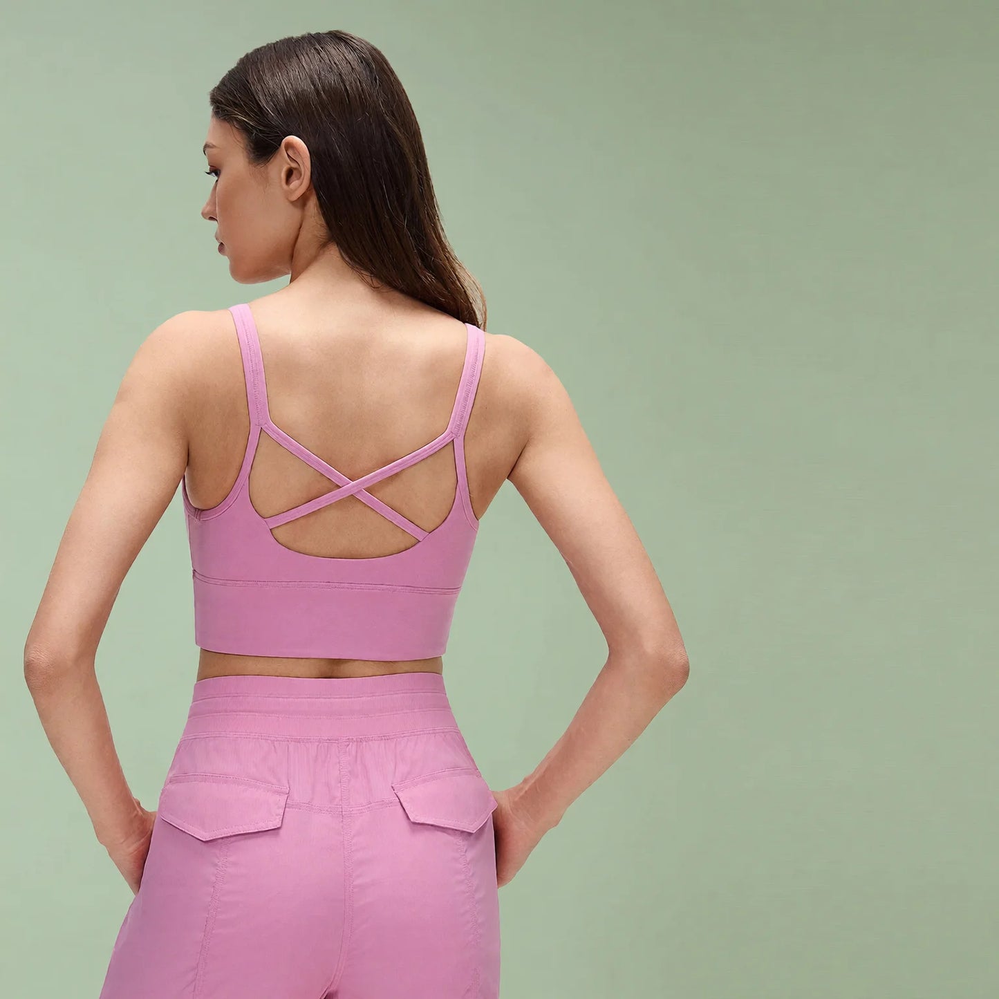 Cross Back Supportive Sports Bra - Strappy Backless Design
