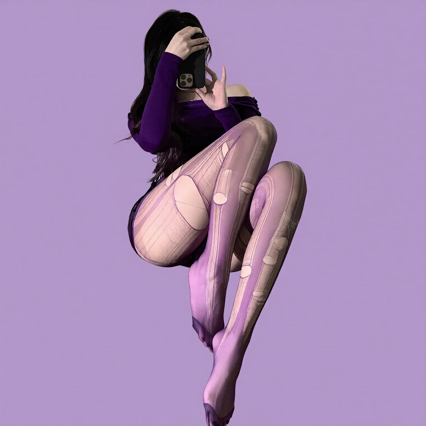 Hand-Torn Sexy Lingerie Stockings
