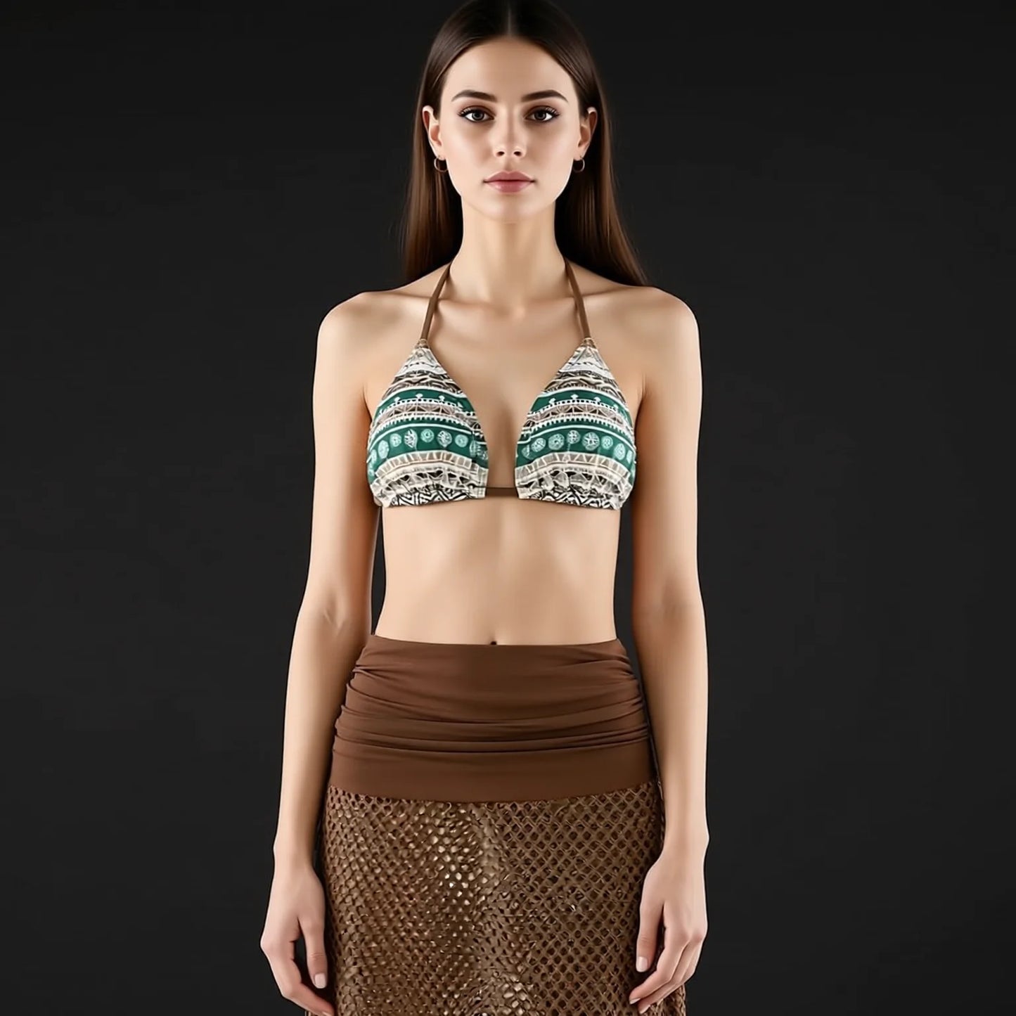 sexy bikini three-piece set with wrap skirt