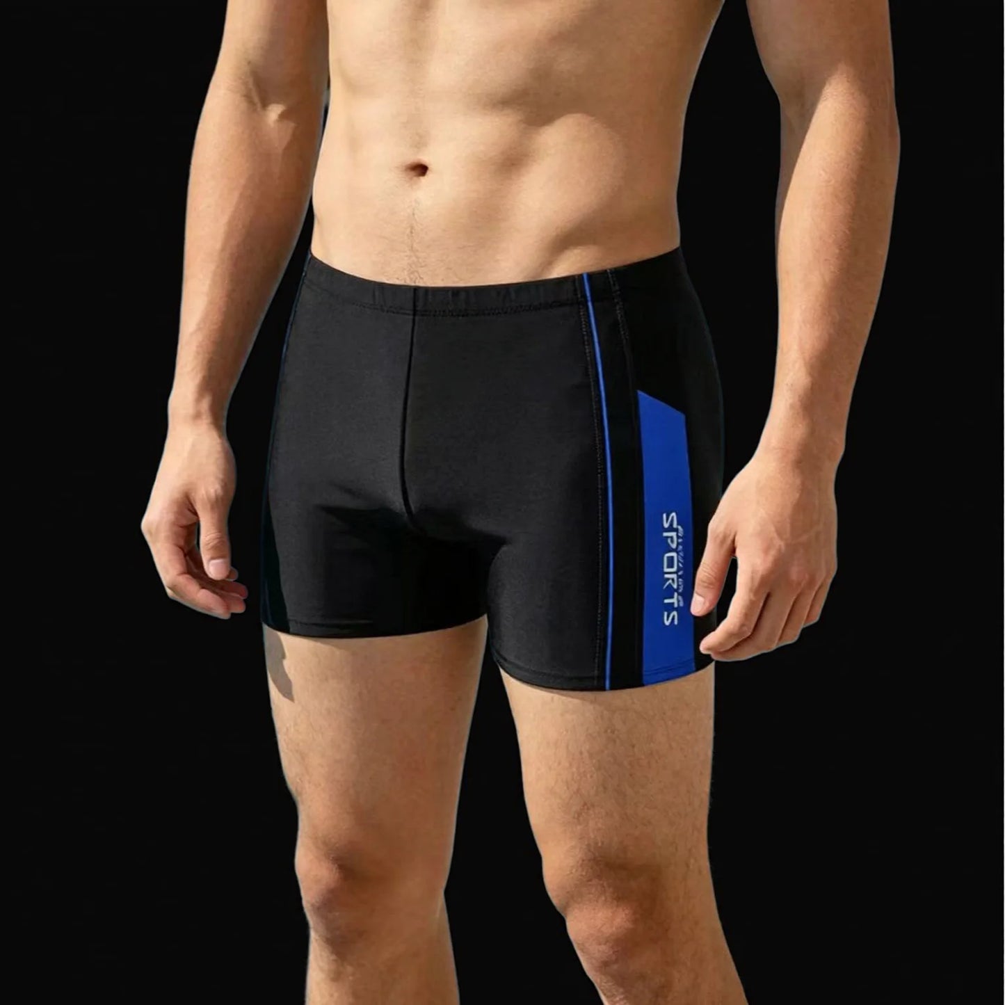 Antichlor Training Swim Trunks Black with Contrast Stripes