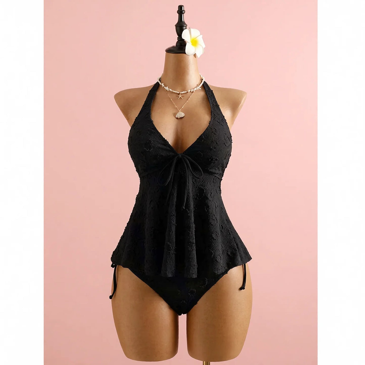 V-neck tie-front camisole lingerie top