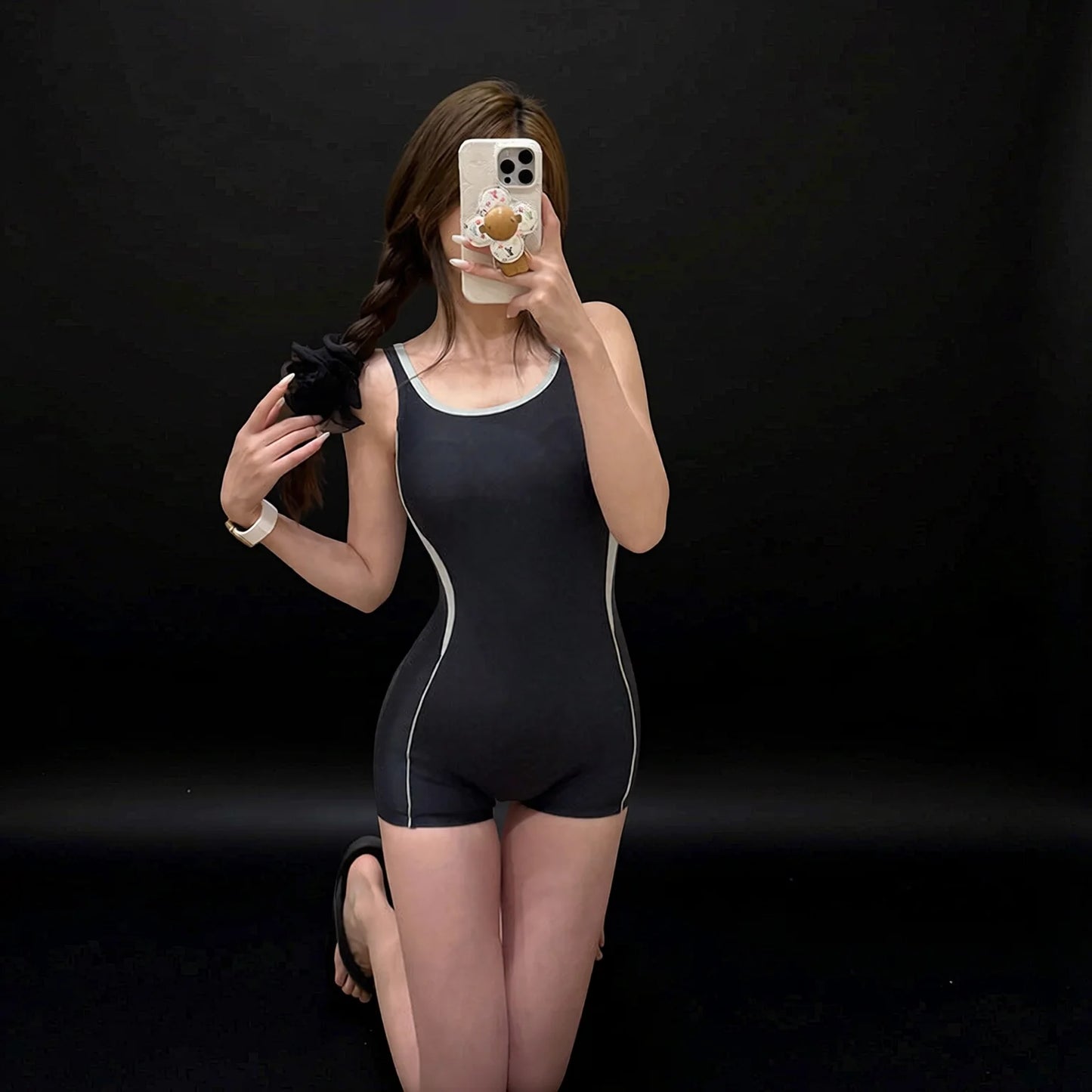 Advanced one-piece swimsuit for adults, conservative modest design
