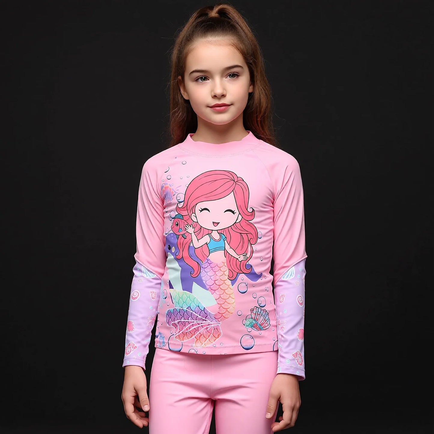 Children's Long Sleeve Rash Guard and Leggings Set