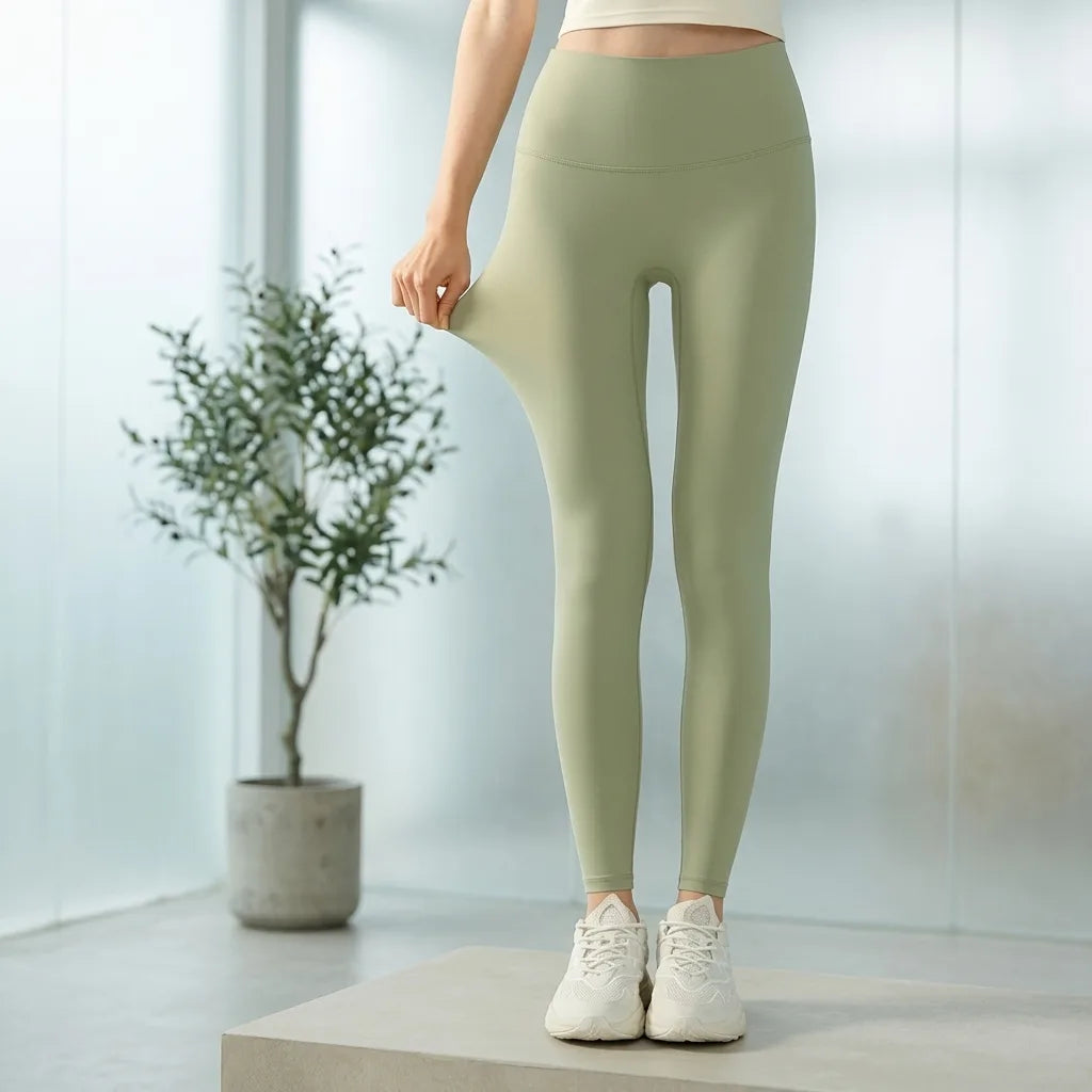 Lycra Skin-Feel High-Waist Yoga Leggings 5x Stretch