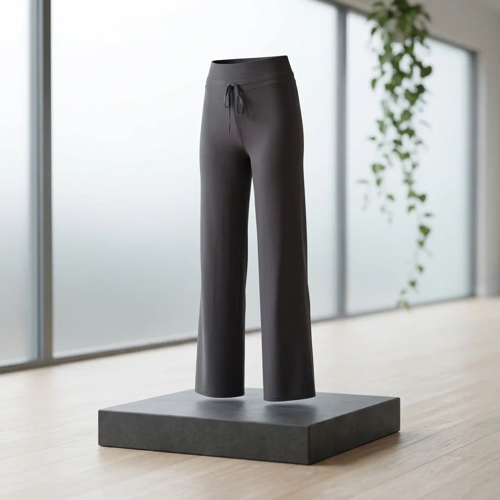 Nylon Spandex High-Waist Wide-Leg Yoga Pants Drawstring