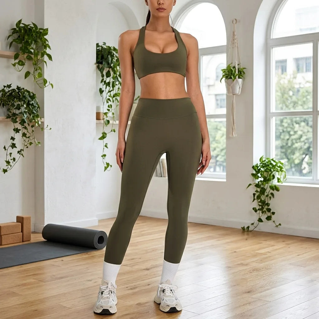 Soft Naked-Feel High-Waist Yoga Leggings Seamless Hip-Lift