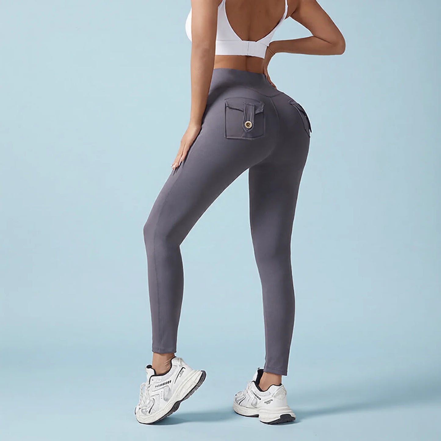 V-Waist Yoga Leggings Women Peach Butt Lift High-Waist Training Pants
