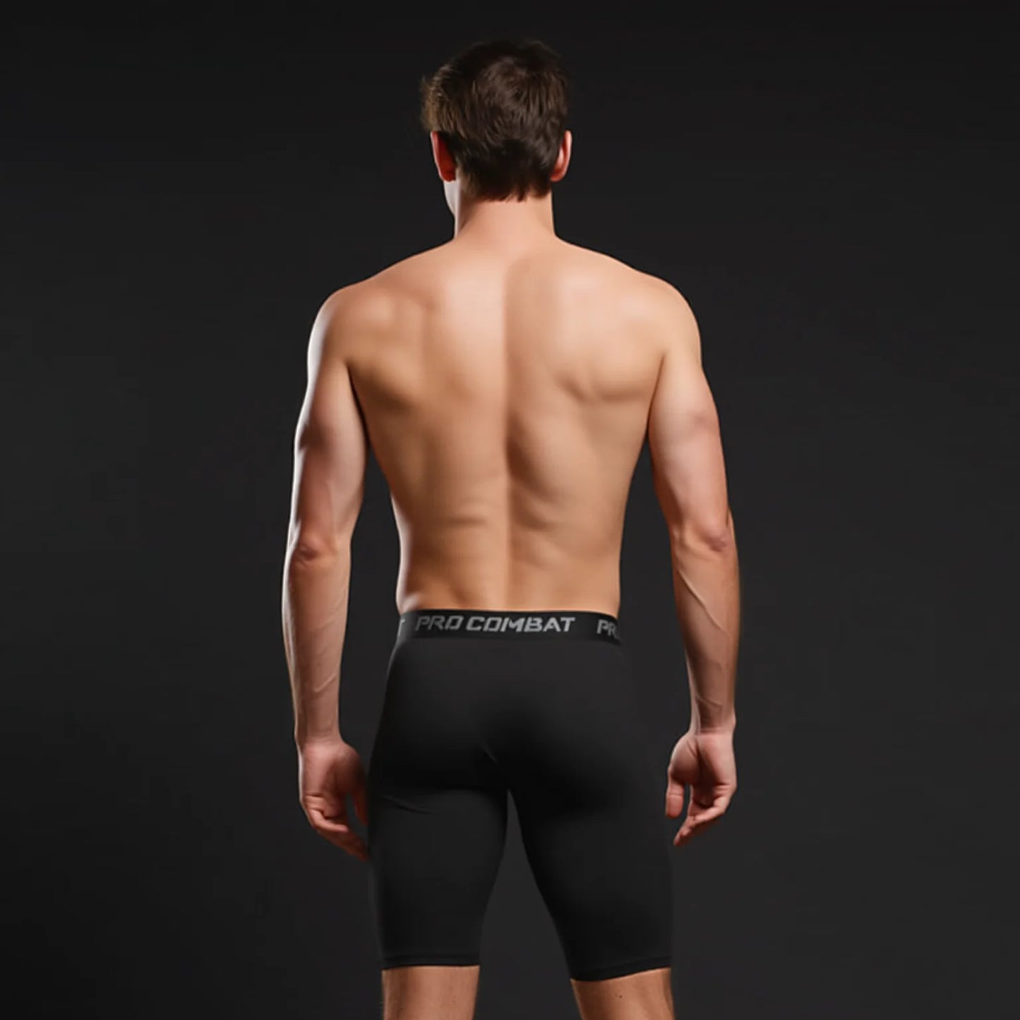 Matte Black High-Waisted Compression Shorts - Quick Dry Athletic Fit