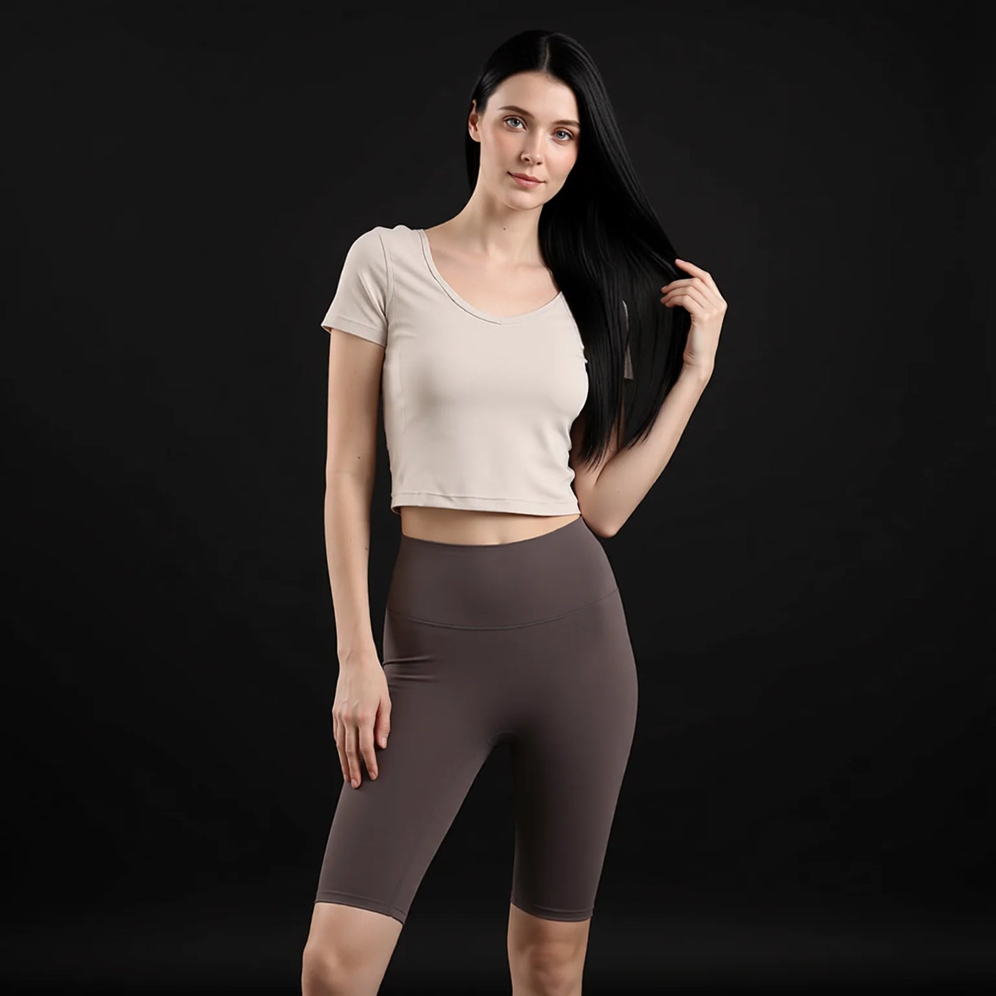 High Waist Five-Inch Yoga Shorts for Summer