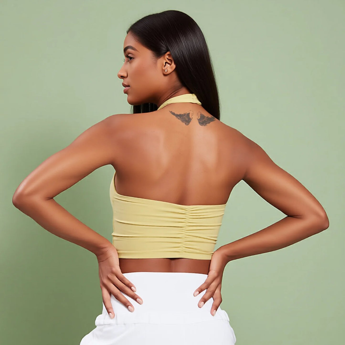 High Support Halter Neck Sports Bra Butterluxe Fabric