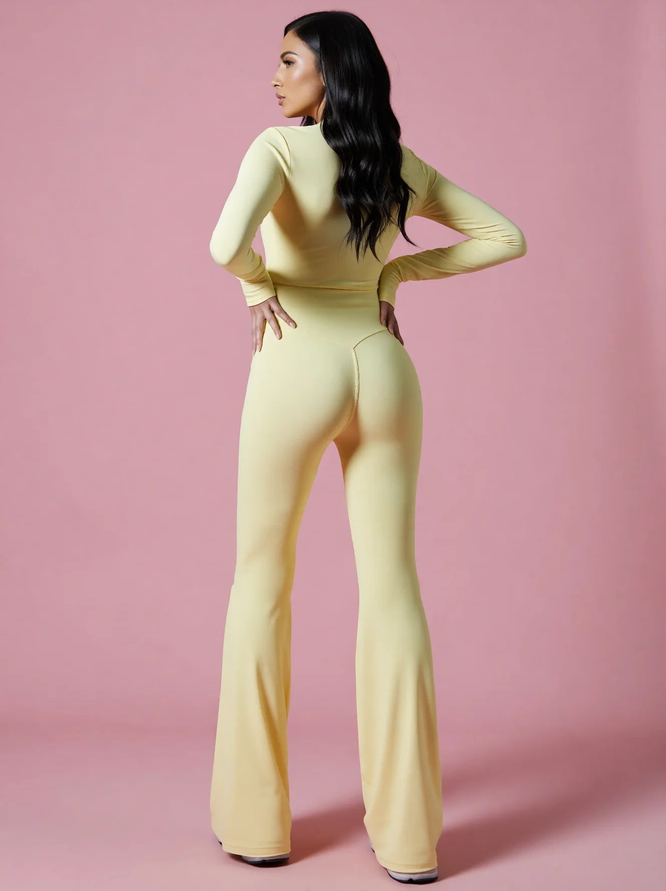 High Waisted Flared Yoga Pants Butt Lift Tummy Control
