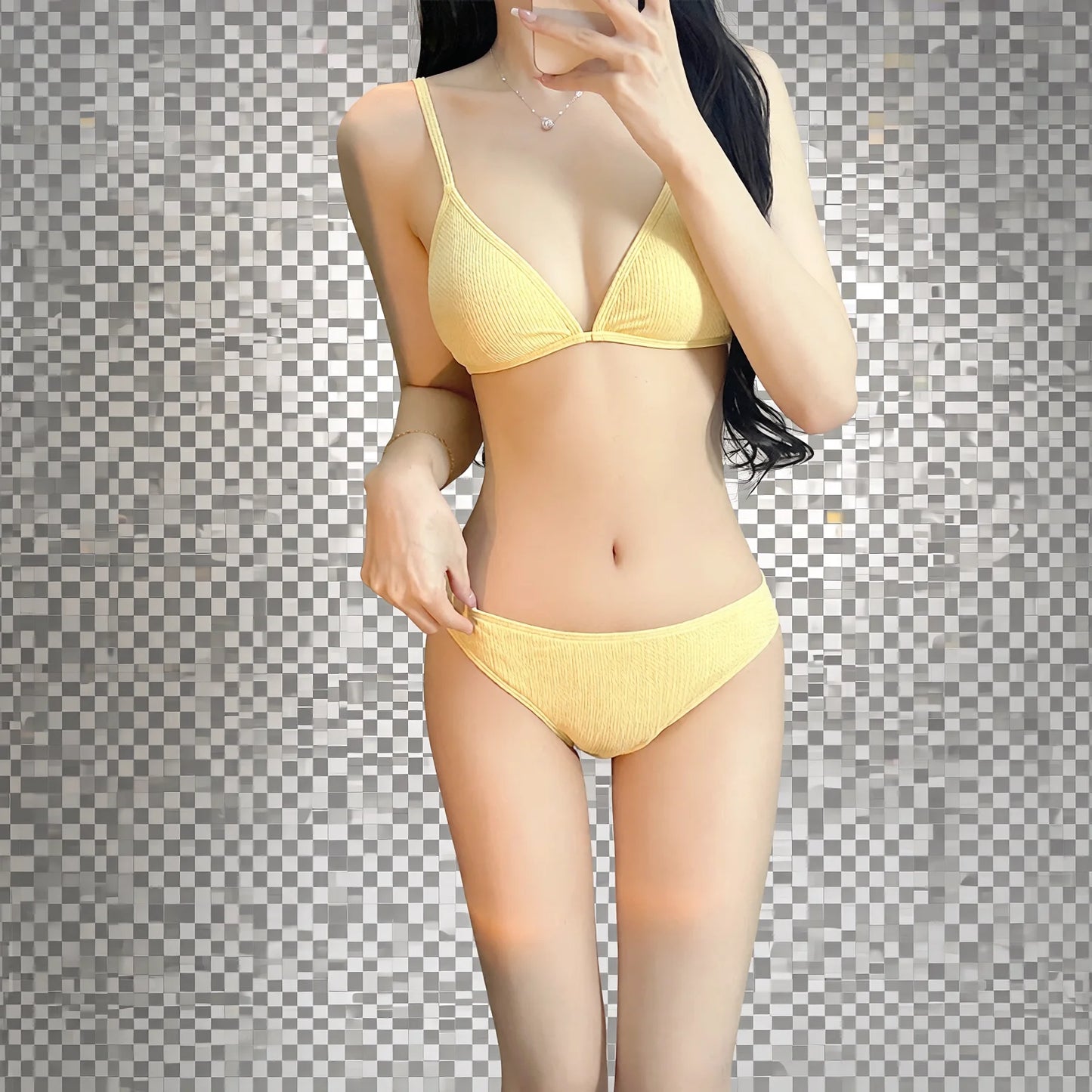 no steel bra triangle bikini set