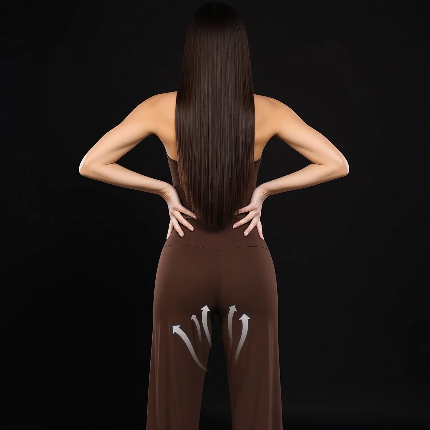 High-waisted wide-leg mid-length yoga pants - bare feel everyday commuter elastic breathable quick-dry