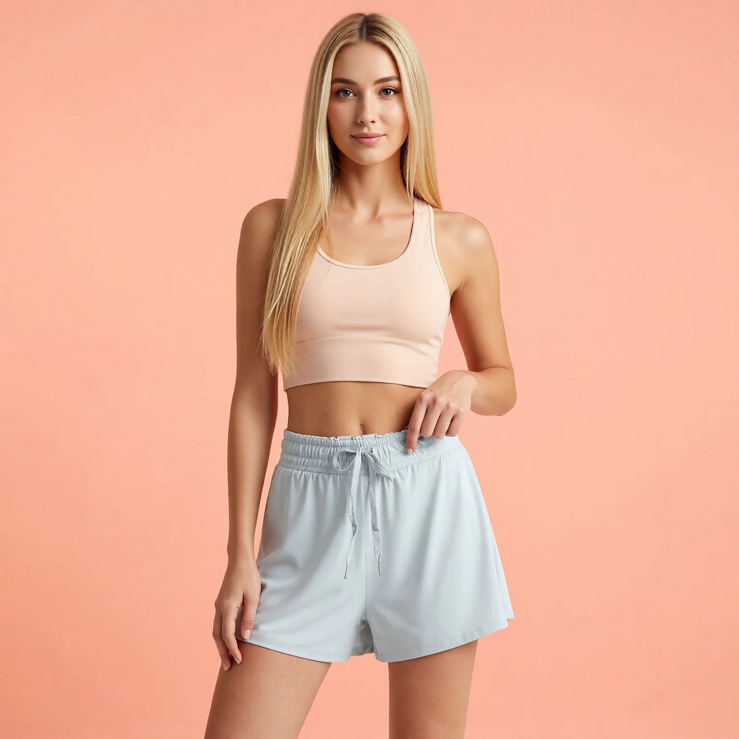 Cool Feel UV Protection High-Waisted Short Shorts