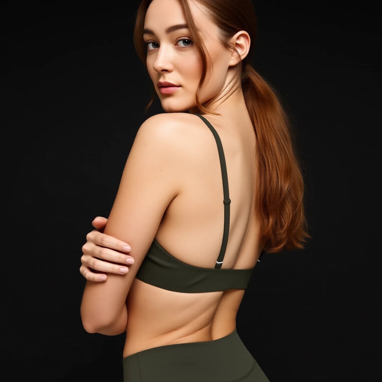 Fine Strap Backless Sports Bra with Adjustable Straps