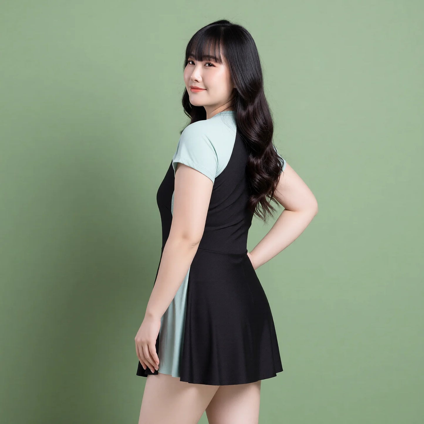 plus size one piece swimsuit women conservative ins style