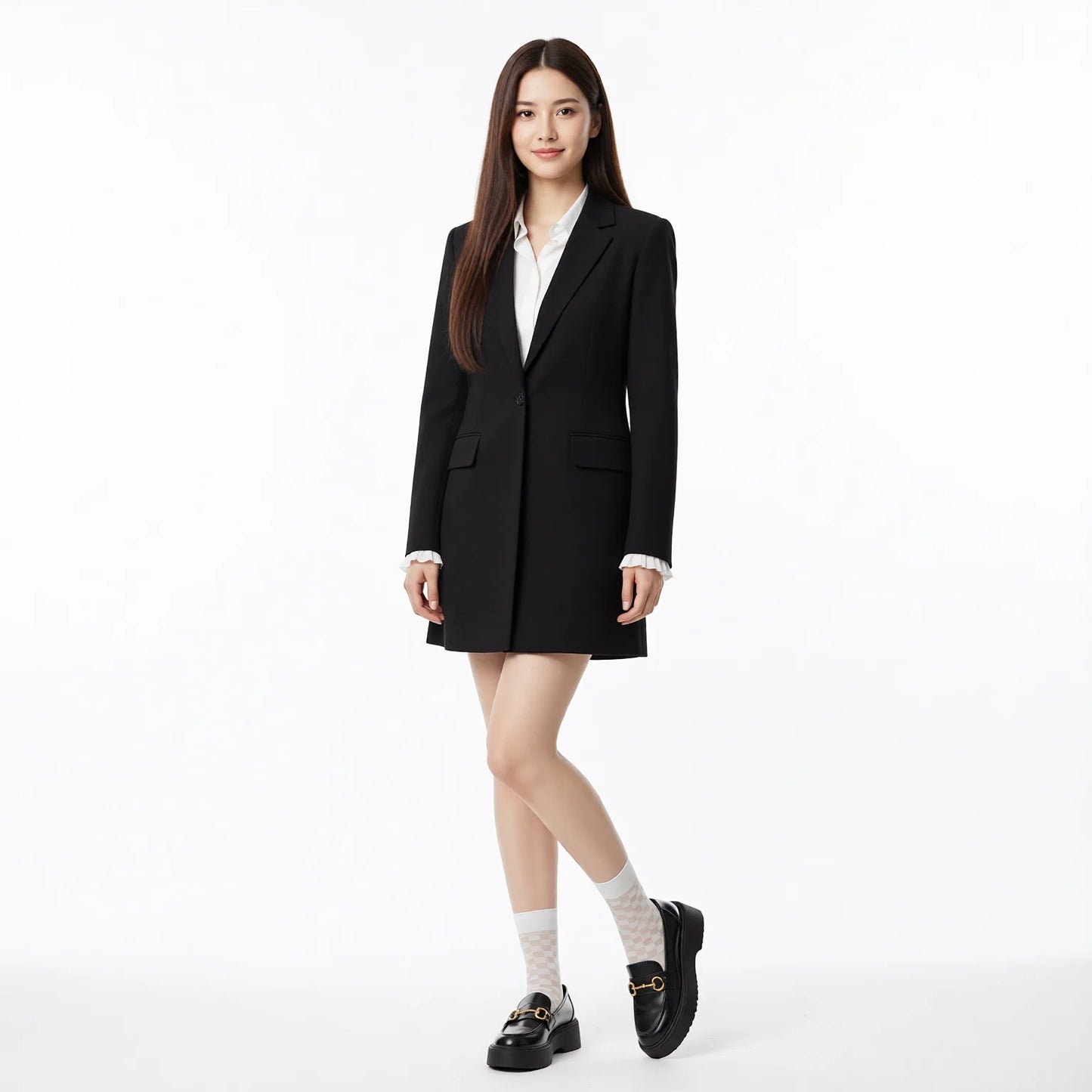 Sheer Crystal Patterned Mid Calf Socks for Women