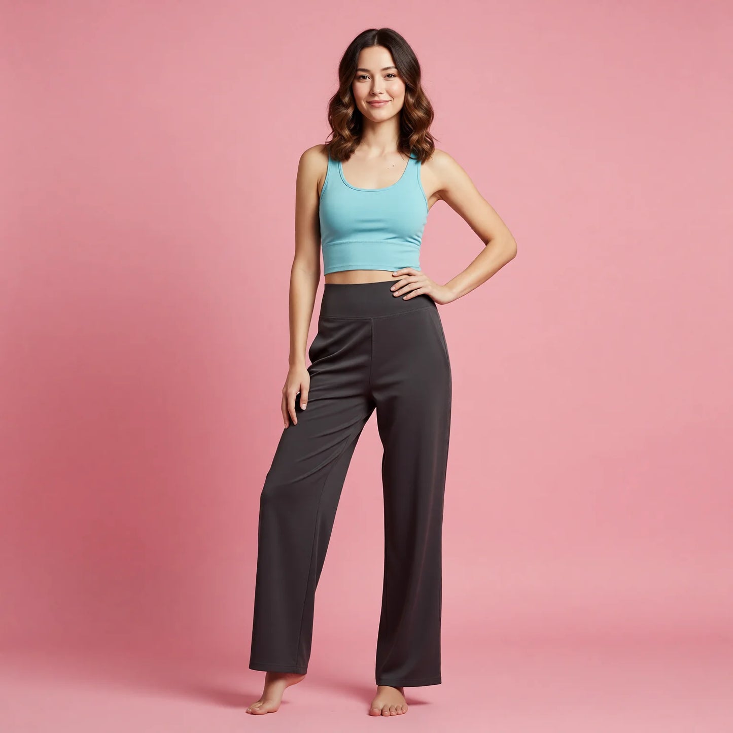 High-Waisted Wide Leg Lounge Pants for Women - Breathable Loose Fit