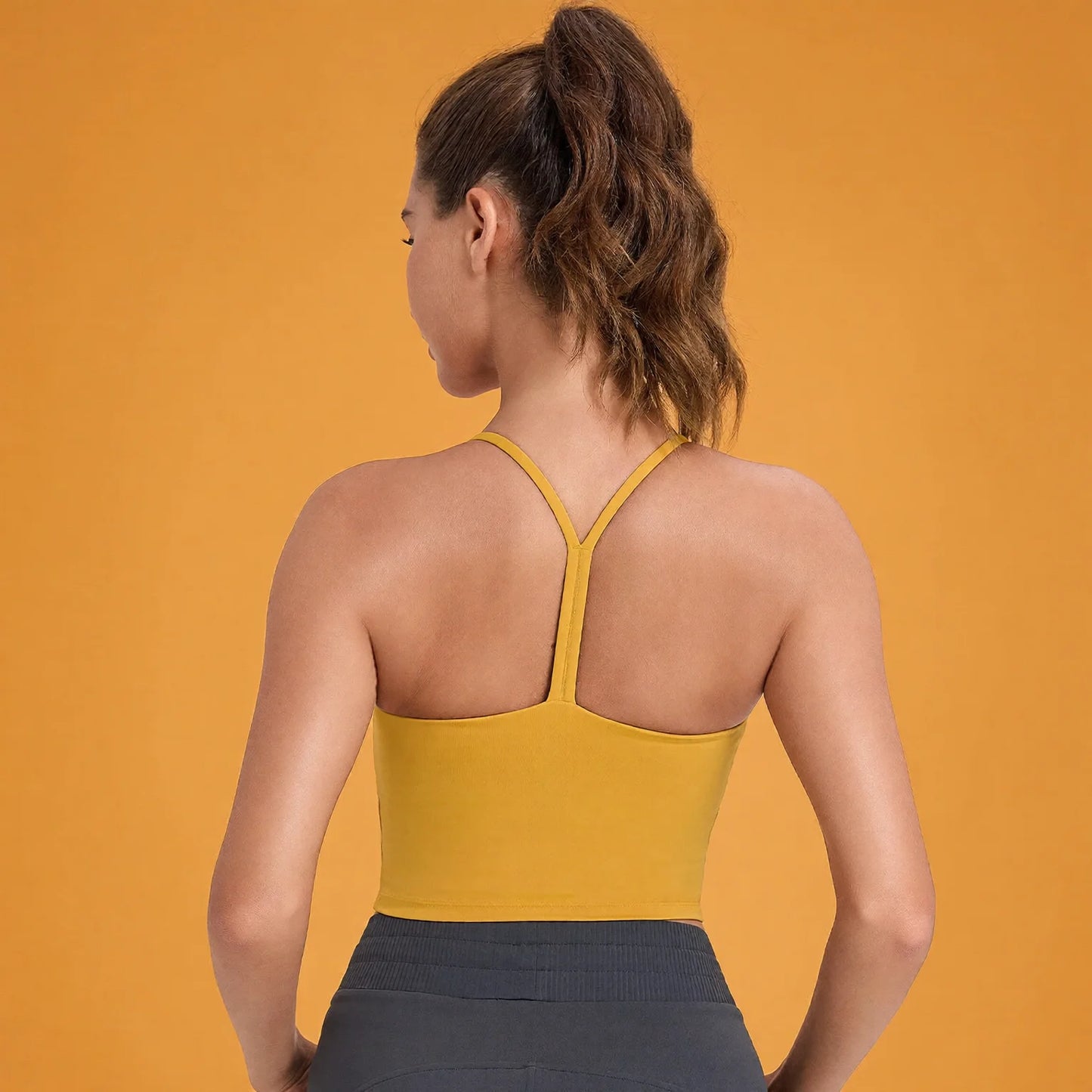 Cross-Back Workout Vest with Built-In Bra - Stretchy Yoga Tank