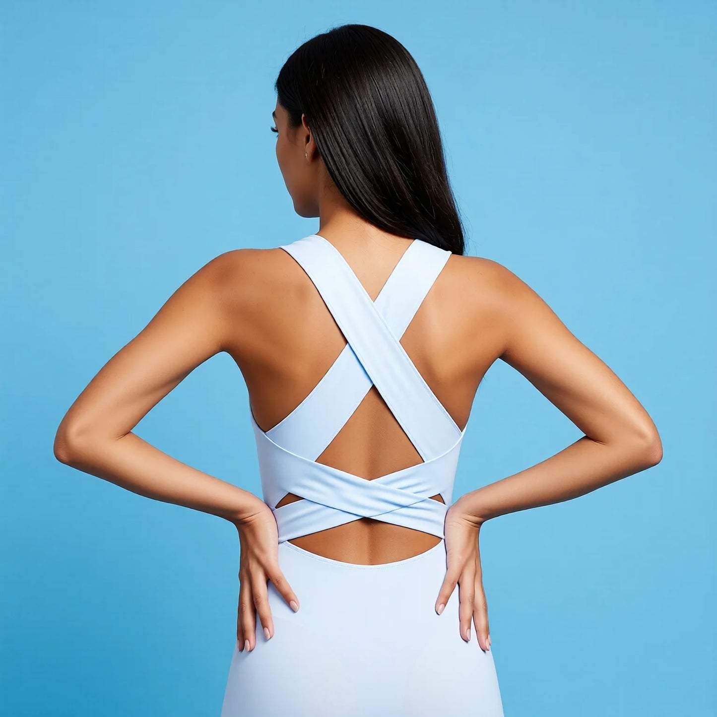 Crisscross Back Invisible Sports Bra with Pad