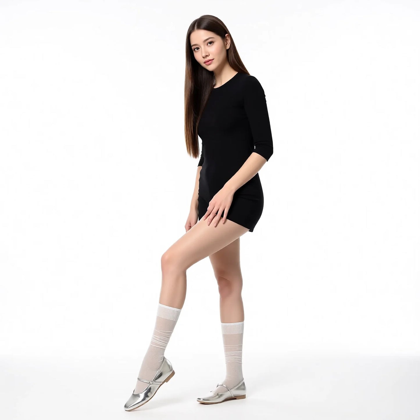 Women's Slouchy Knee High Socks Ballet Style Summer Thin Legwear