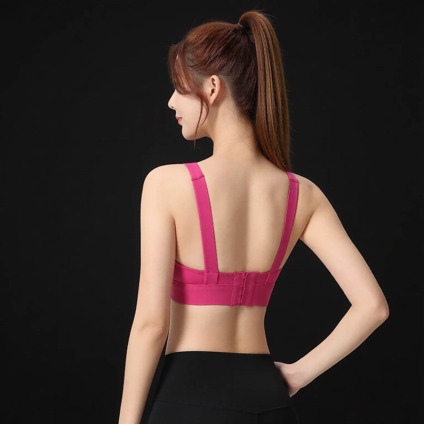 Sports Bra Single Shoulder Fixed Cup Multi-Colour Fast Dry Sweat Proof Fitness Running Yoga Sports Bra