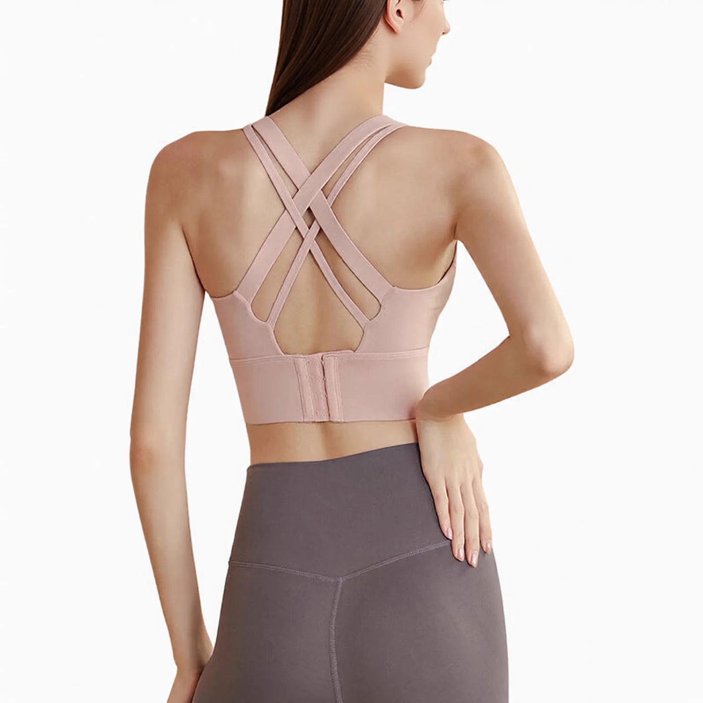 Strappy Back Sports Bra with Removable Pads