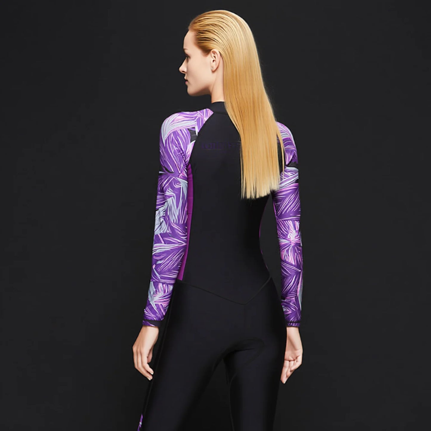 Elegant One-Piece Rash Guard Bodysuit - Long Sleeve Full Body Swimwear for Surfing & Beach