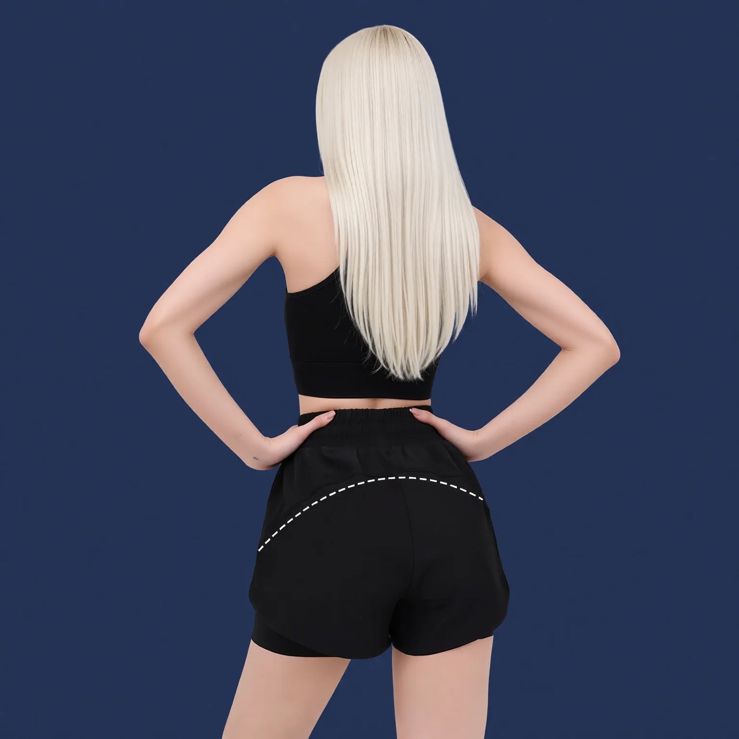 Double Layer Non-See Through Shorts for Running Yoga Pilates